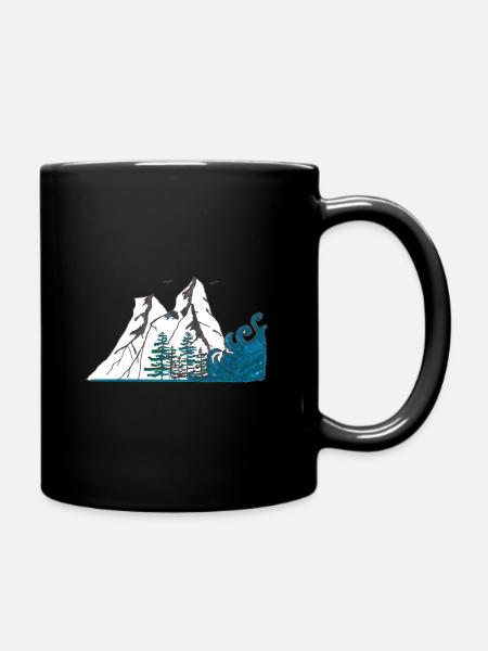 Bergwelle - Tasse einfarbig - Schwarz