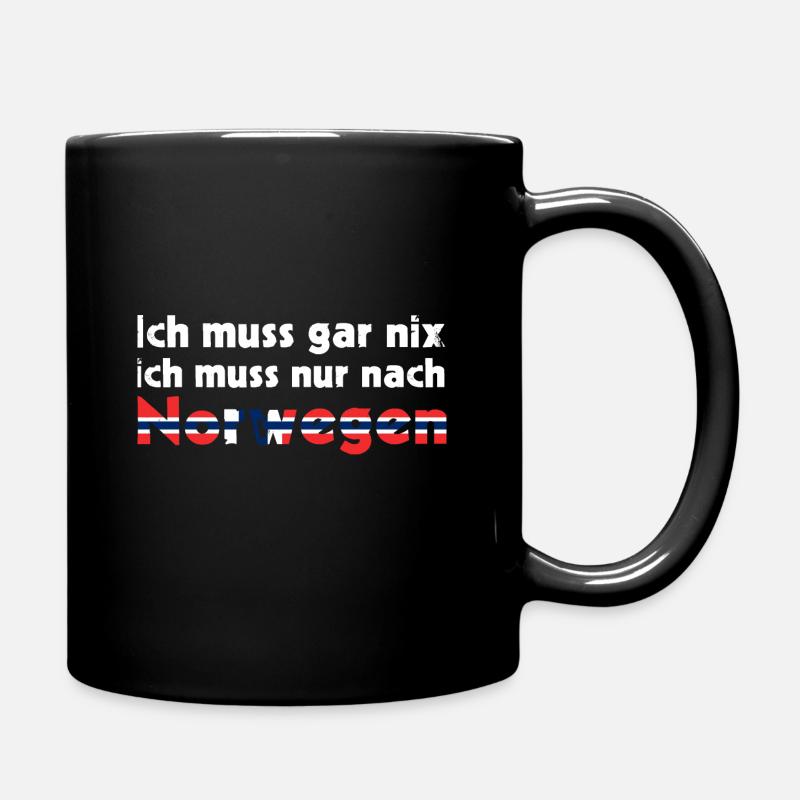 Norwegen Ich muss gar nix ich muss nur nach - Tasse einfarbig - Schwarz