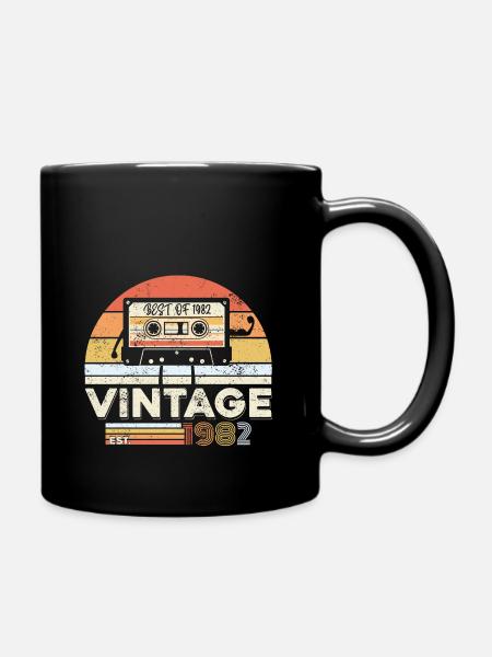 Vintage 1982 40ème Anniversaire Cadeau Quarante Ans - Mug uni - noir