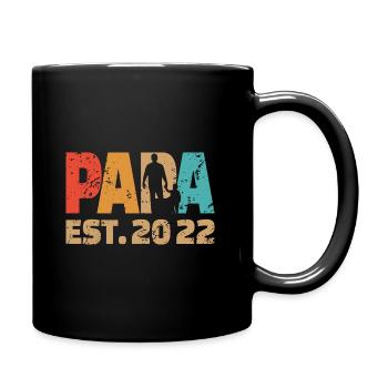 Papa Vater Dad 2022 Geschenk - Tasse einfarbig - Schwarz - Rechts