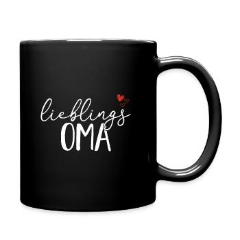 Lieblings Oma - Großmutter Geschenk Liebe Familie - Tasse einfarbig - Schwarz - Rechts