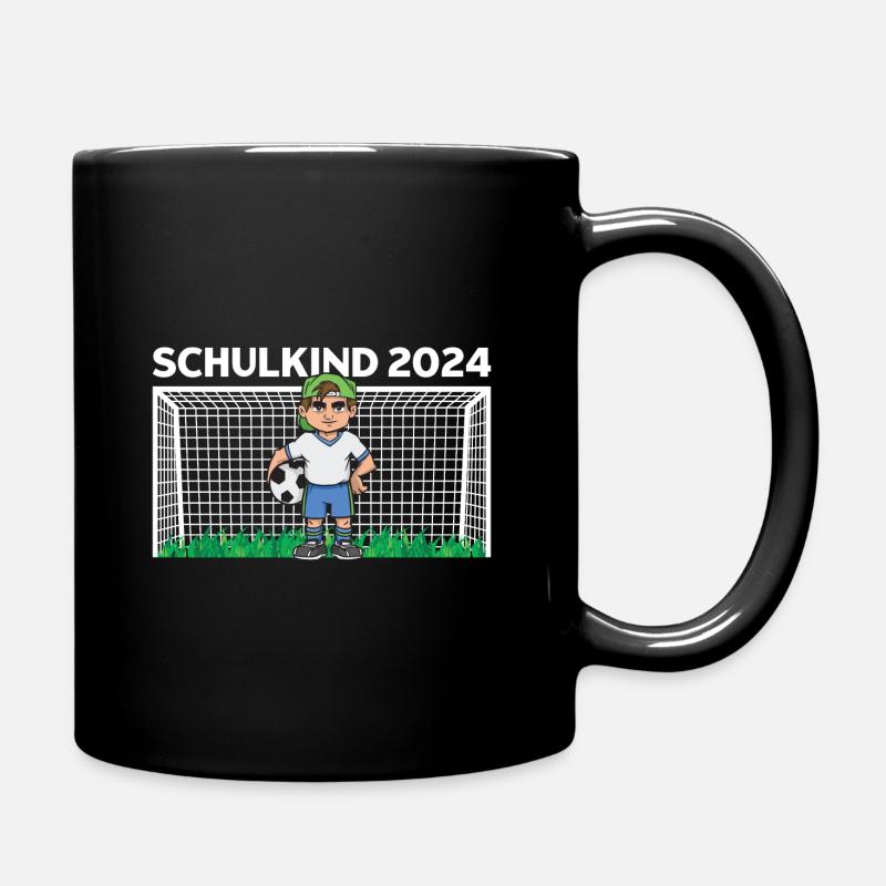 Schulkind 2024 Fußball Einschulung - Tasse einfarbig - Schwarz