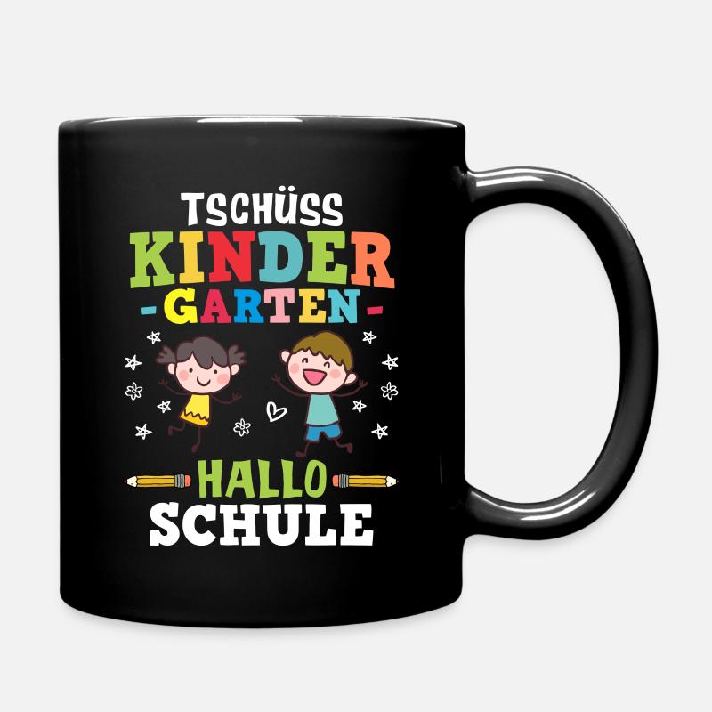 Tschüss Kindergarten Hallo Schule - Einschulung - Tasse einfarbig - Schwarz