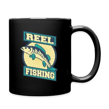 Fishing fish trout sport lake coil bait animal - Full Colour Mug - black - Right