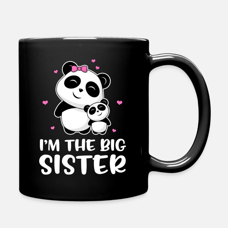 I'm The Big Sister - Große Panda Schwester - Tasse einfarbig - Schwarz