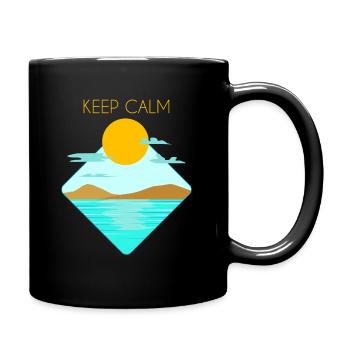 Stay calm sun sea beach island water lake - Full Colour Mug - black - Right