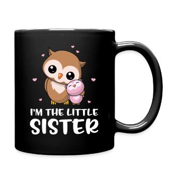 I'm The Little Sister - Little owls sister - Full Colour Mug - black - Right