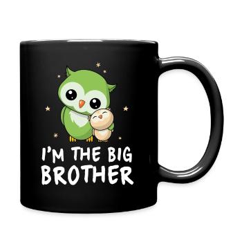 Je suis le grand frère - grand frère de hibou - Mug uni - noir - Droite