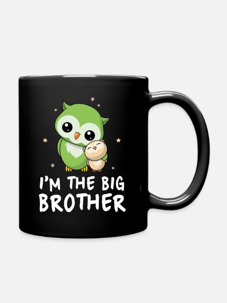 Je suis le grand frère - grand frère de hibou - Mug uni - noir