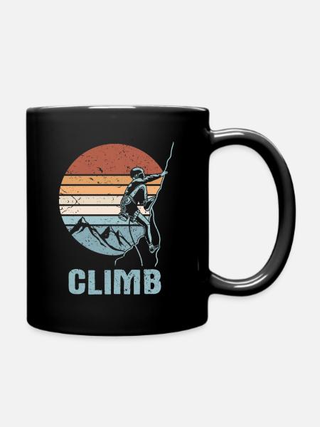 Freeclimbing Freeclimber Klettern Geschenk - Tasse einfarbig - Schwarz