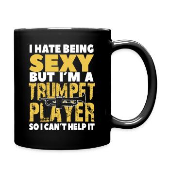 Trumpet player - musician trumpet saying funny - Full Colour Mug - black - Right