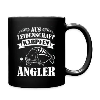 Karpfen Angler - Tasse einfarbig - Schwarz - Rechts