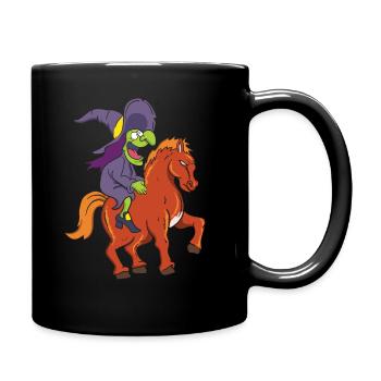 Sorcière Halloween avec cheval - Mug uni - noir - Droite