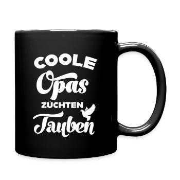 Opas züchten Tauben Taubenzüchter Brieftauben - Tasse einfarbig - Schwarz - Rechts