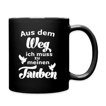 Taubenzüchter Taubenzucht Brieftauben Haustauben - Tasse einfarbig - Schwarz - Rechts