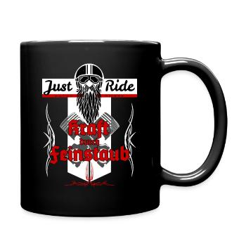 Kraft durch Feinstaub Biker T-Shirt - Tasse einfarbig - Schwarz - Rechts