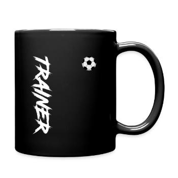 Fussballtrainer, Trainer, Fussball - Tasse einfarbig - Schwarz - Rechts