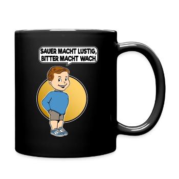 Sauer macht lustig bitter macht wach Techno XTC - Tasse einfarbig - Schwarz - Rechts