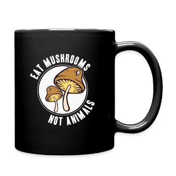 Eat Mushrooms not Animals Magic Mushrooms Trip - Full Colour Mug - black - Right