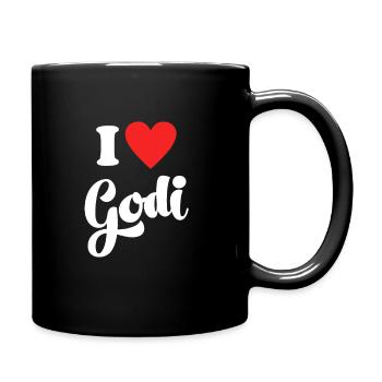 Godi Ich liebe Godi I love Godi Patentante Geschen - Tasse einfarbig - Schwarz - Rechts