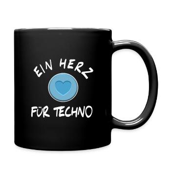 Ein Herz für Techno MDMA Feiern Ballern Tekk XTC - Tasse einfarbig - Schwarz - Rechts