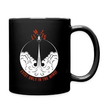 Retro Design - Limits exist only in your mind - Tasse einfarbig - Schwarz - Rechts