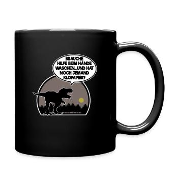 T-Rex Dinosaurier T Rex Corona Klopapier lustig - Tasse einfarbig - Schwarz - Rechts