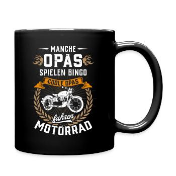 ...Coole Opas fahren Motorrad - Tasse einfarbig - Schwarz - Rechts