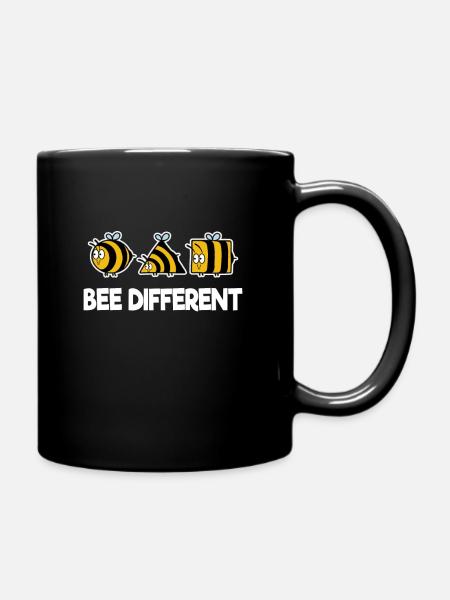Bee Different Bienen Biene Imker Honig individuell - Tasse einfarbig - Schwarz