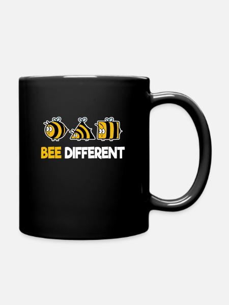 Bee Different Bienen Biene Imker Honig individuell - Tasse einfarbig - Schwarz