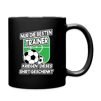 Nur die besten Trainer Shirt Fußball Geschenk Cool - Tasse einfarbig - Schwarz - Rechts
