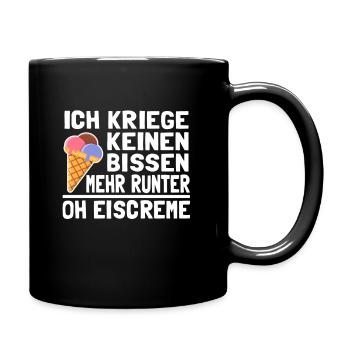 Oh Eis Eiscreme Kinder Geburtstag lustig Spruch - Tasse einfarbig - Schwarz - Rechts