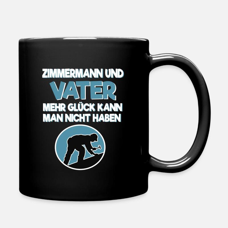 Zimmermann und Vater Papa Geschenk Geburt Spruch - Tasse einfarbig - Schwarz
