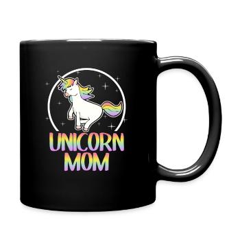 Unicorn mom unicorn mom mother birth pregnant - Full Colour Mug - black - Right