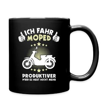 Moped Mopedfahrer Spruch - Tasse einfarbig - Schwarz - Rechts