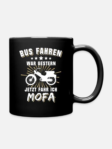 Mofa Führerschein Mofafahrer Mofaführerschein - Tasse einfarbig - Schwarz