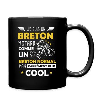 Breton phrase drôle moto Bretagne motard - Mug uni - noir - Droite