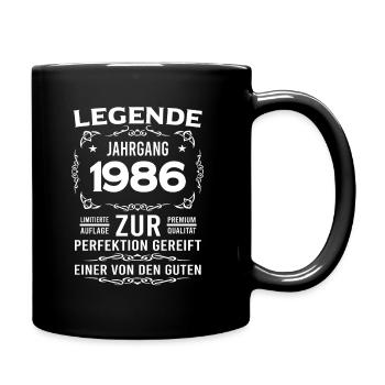 Legende, Jahrgang 1986, zur Perfektion gereift - Tasse einfarbig - Schwarz - Rechts