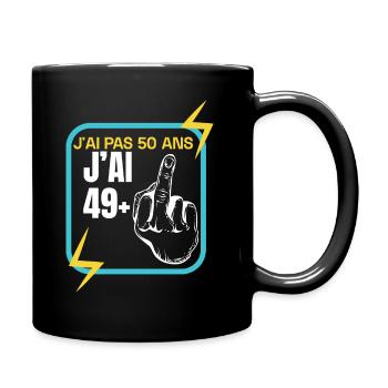 J'ai pas 50 ans - cadeau 50 ans - Mug uni - noir - Droite
