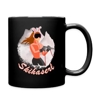 Schihaserl - Skisaison Hase Apres Ski - Tasse einfarbig - Schwarz - Rechts