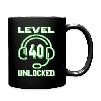 40 Jahre Geburtstag Gaming Gamer Zocken - Tasse einfarbig - Schwarz - Rechts