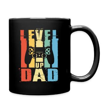 Level Up Dad Gamer Dad Papa Controller Gift - Full Colour Mug - black - Right