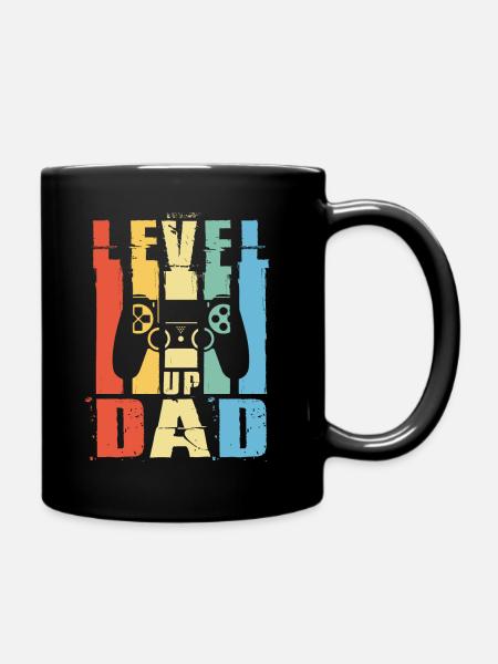 Level Up Dad Gamer Dad Papa Controller Geschenk - Tasse einfarbig - Schwarz