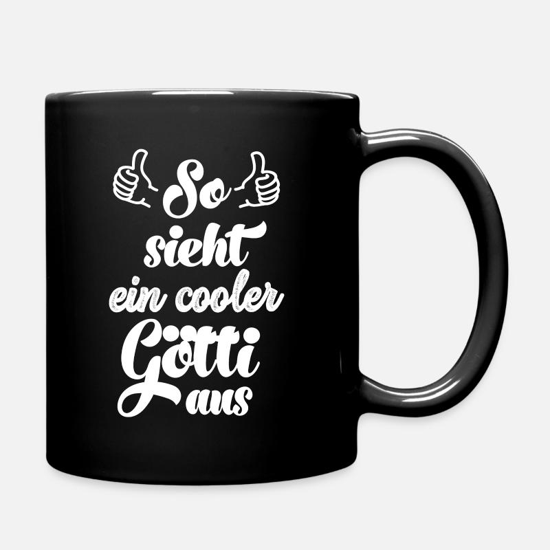 So sieht ein cooler Götti aus Patenonkel Schweiz - Tasse einfarbig - Schwarz