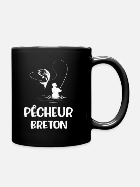 Pêcheur breton cadeau drôle pêche homme - Mug uni - noir