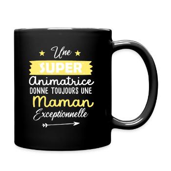 Animatrice future maman cadeau drôle annonce mère - Mug uni - noir - Droite
