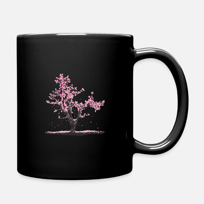 japanische Kirschblüten - Tasse einfarbig - Schwarz