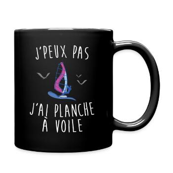 J'peux pas j'ai planche à voile - Mug uni - noir - Droite