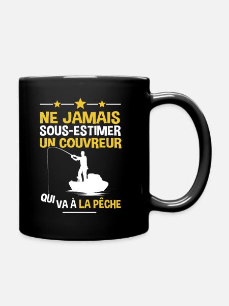 Couvreur cadeau drôle pêcheur - Mug uni - noir