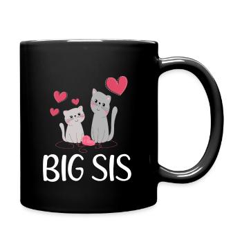The Big Sister Big Sis Cat Siblings - Full Colour Mug - black - Right